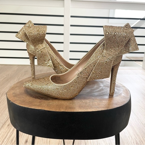 NWT 6.5 7.5 bow INC International concepts sparkly heels - Picture 6 of 13